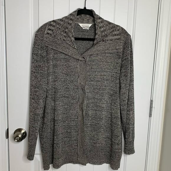 Misook gray sweater‎ cardigan 1X lagenlook casual comfy - Picture 1 of 4